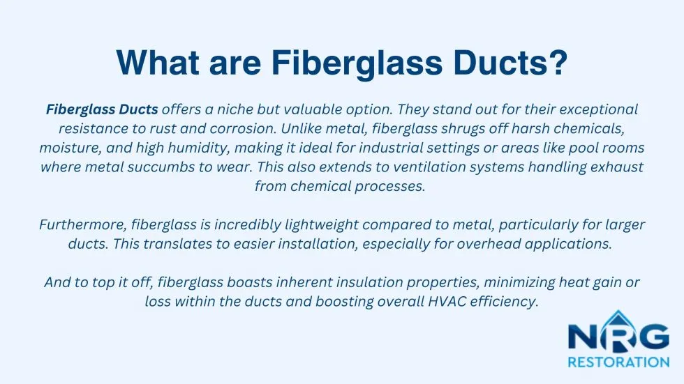 what are fiberglass ducts